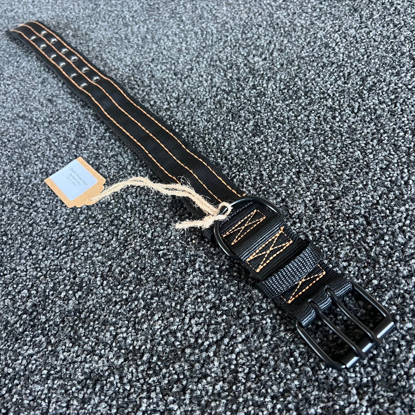 Black / Orange Stitch Tactical Collar 37-53cm
