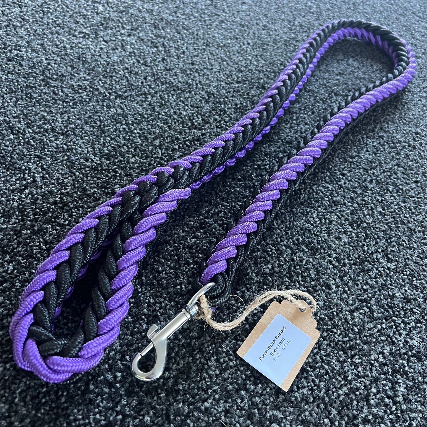 Rope Leash Black & Purple 125cm / 2cm
