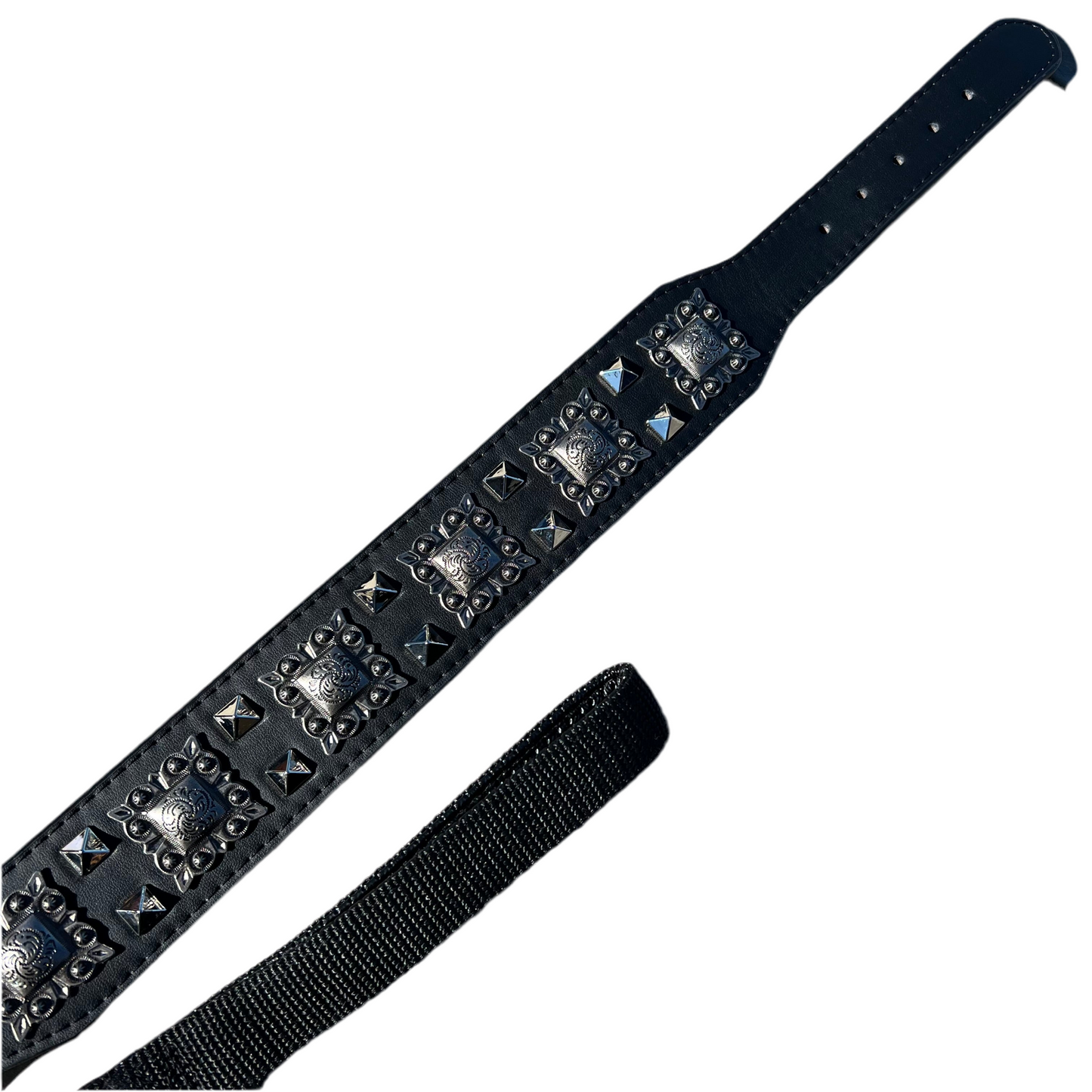 Heavy-Duty Black & Silver Leather Dog Collar – Premium Studded Collar for Strong Dogs