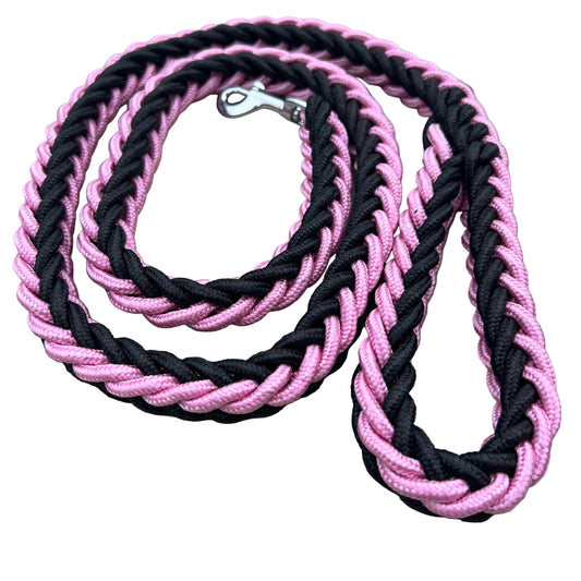 Rope Leash Black & Pink 125cm / 2cm