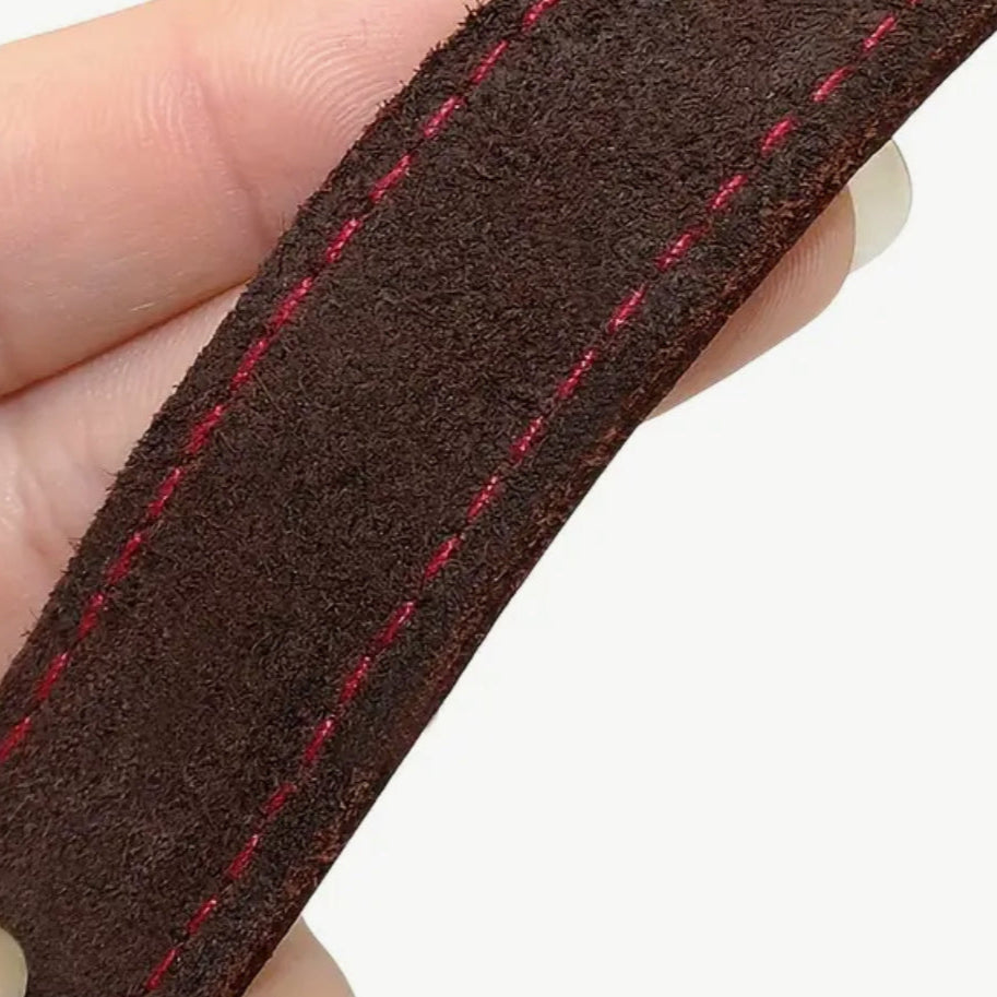 Brown/Gold Leather Slip Collar