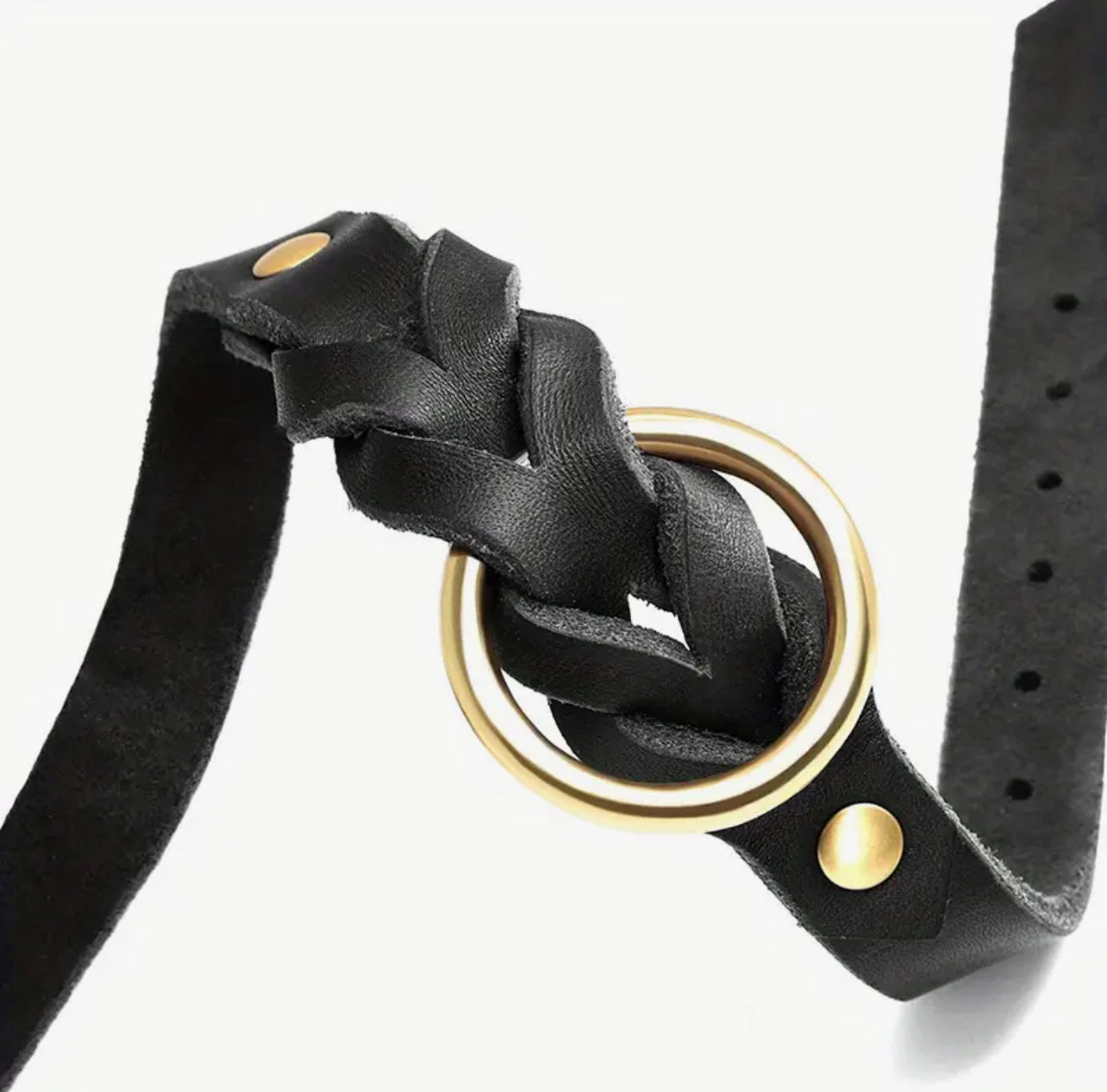 Cowhide Collar (Brown & Gold)