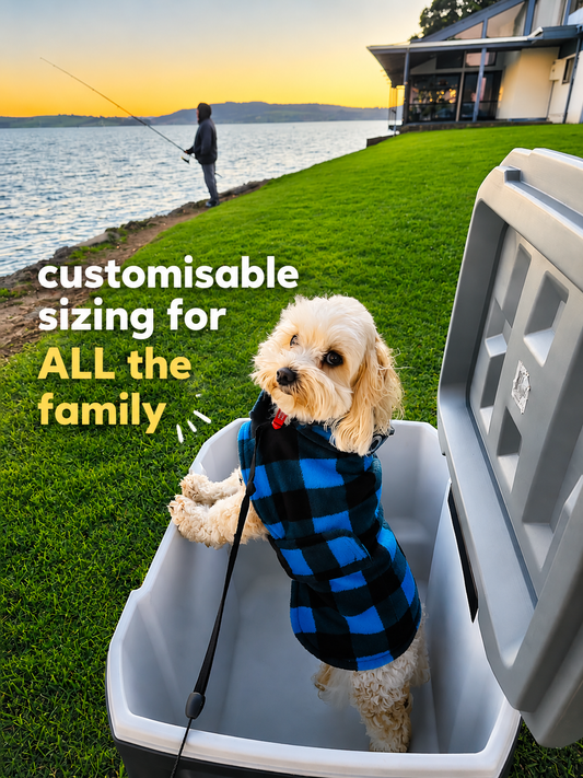 Blue Check Fleece Dog Coat – Heavy Winter Coat | The Tough Ones™