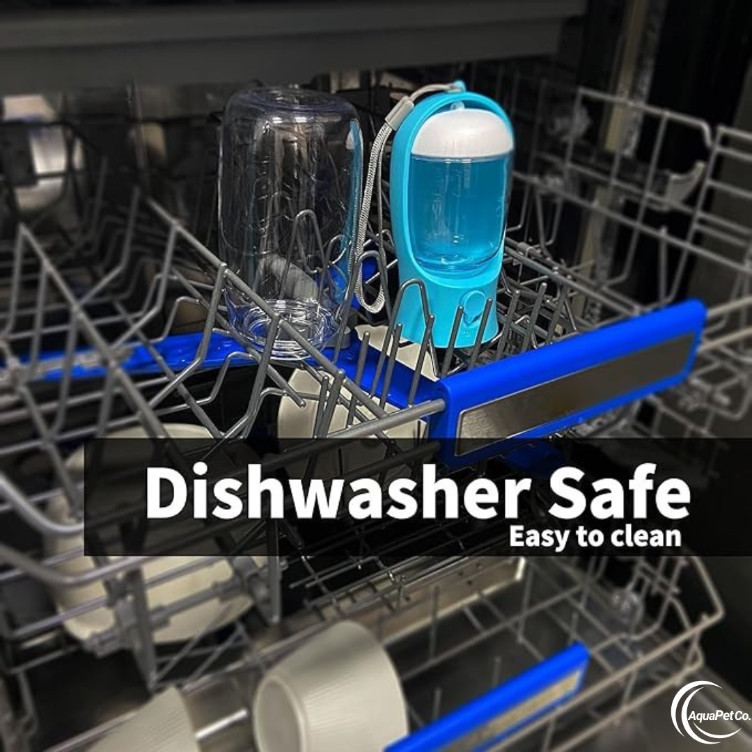 Portable Dog Water Bottle with Built-In Food Container & Drinking Feeder