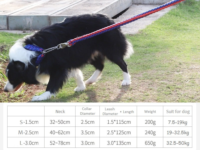 Strong Dog Leash Climbing Rope Threaded Pet Training