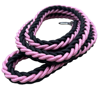 Rope Leash Black & Pink 125cm / 2cm
