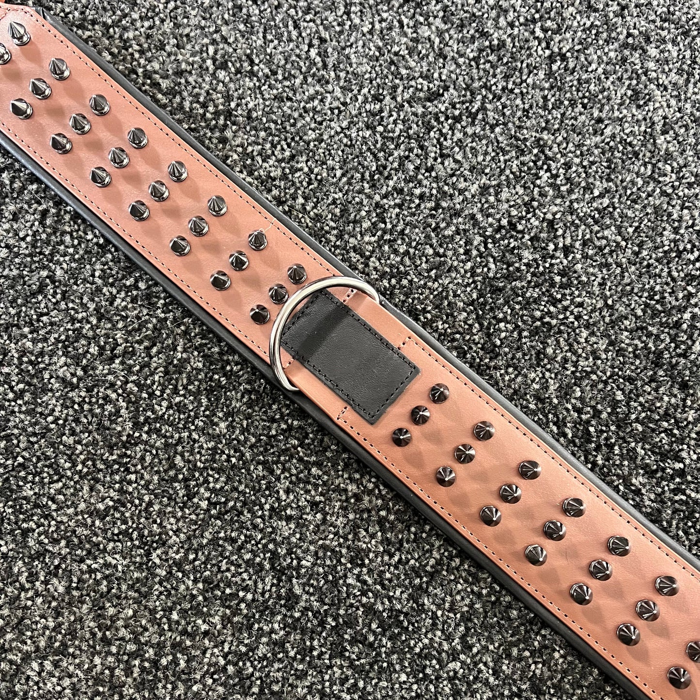 Studded Spiked, Heavy duty Leather Padded Collar 57-66cm