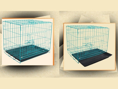 BLACK 70x50x60cm Pet Cage - 70CM Wide Collapsible Metal Pet Cage