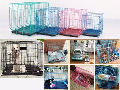 BLACK 70x50x60cm Pet Cage - 70CM Wide Collapsible Metal Pet Cage