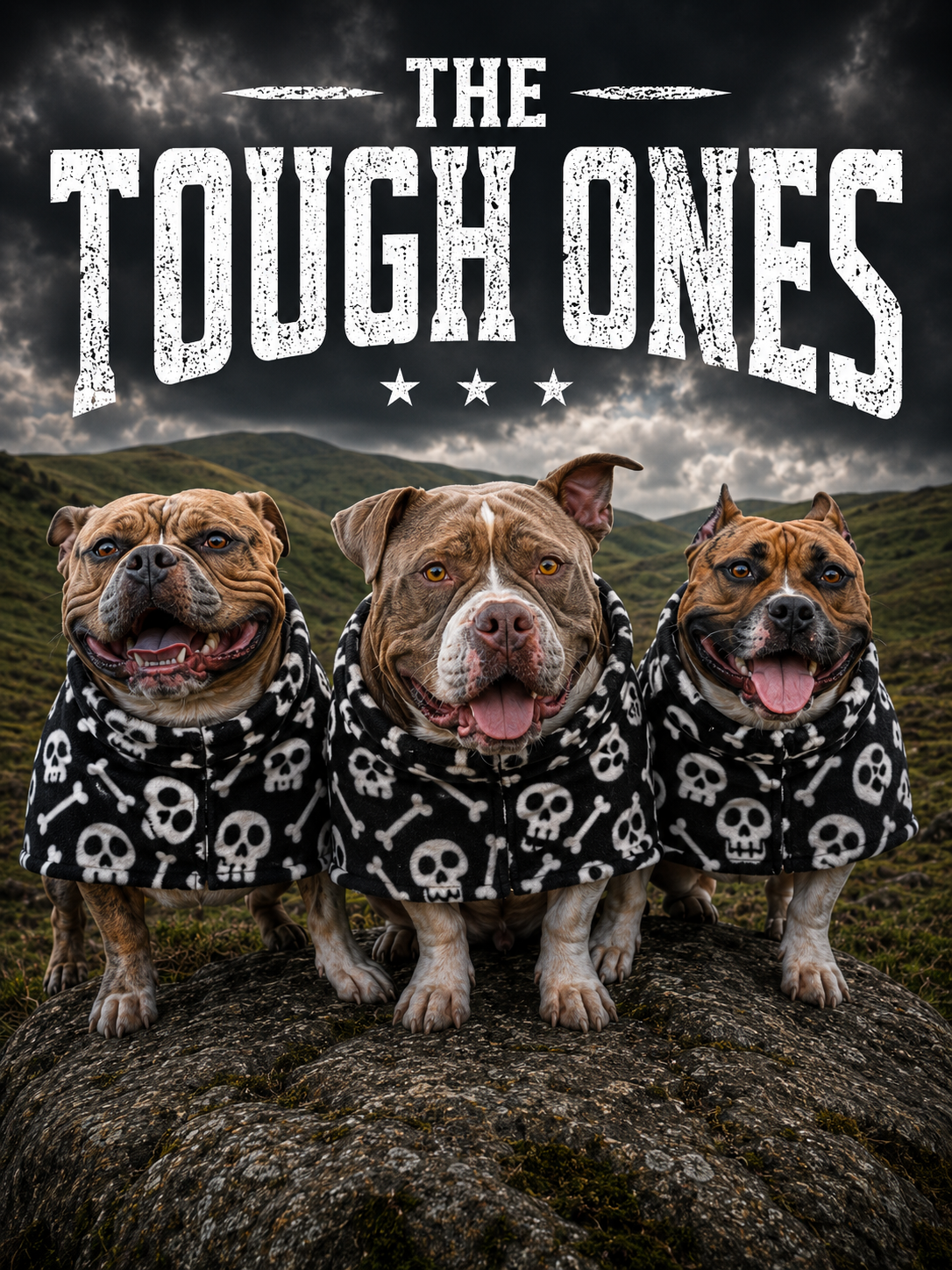 Black & White Skulls Fleece Dog Coat – Heavy Winter Coat | The Tough Ones™