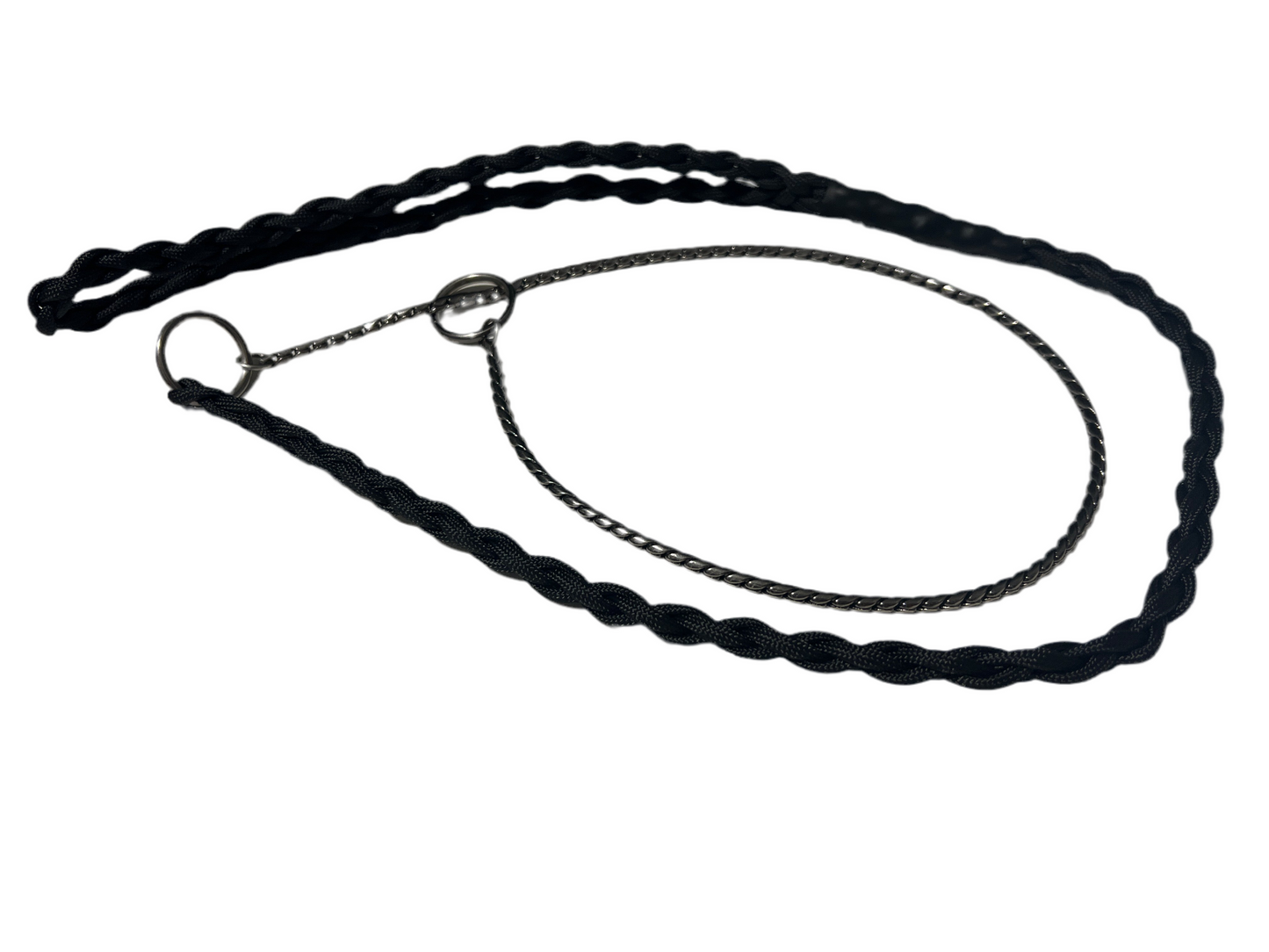 Braided Snake Leash 50cm Black on Black