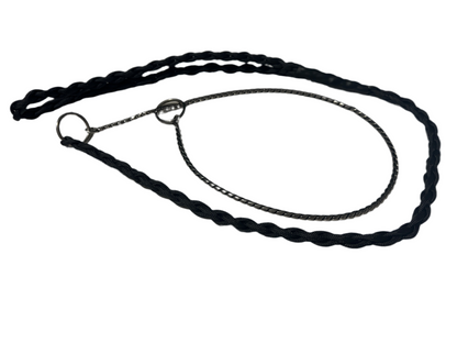 Braided Snake Leash 50cm Black on Black