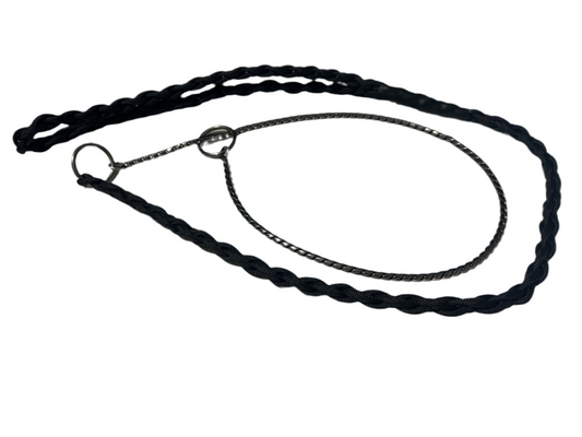 Braided Snake Leash 50cm Black on Black