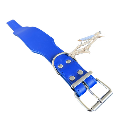 Durable Microfibre Leather Dog Collar – Blue (5cm Wide)