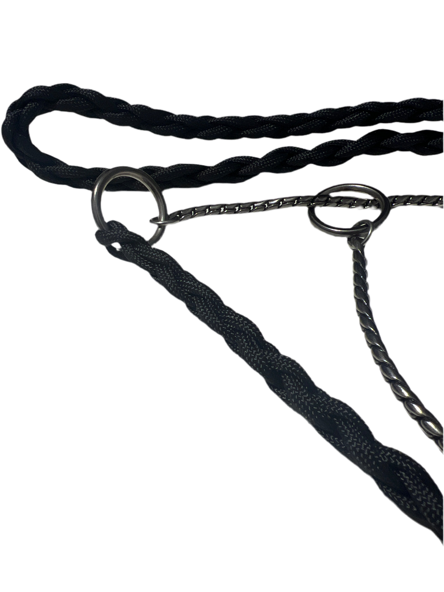 Braided Snake Leash 50cm Black on Black