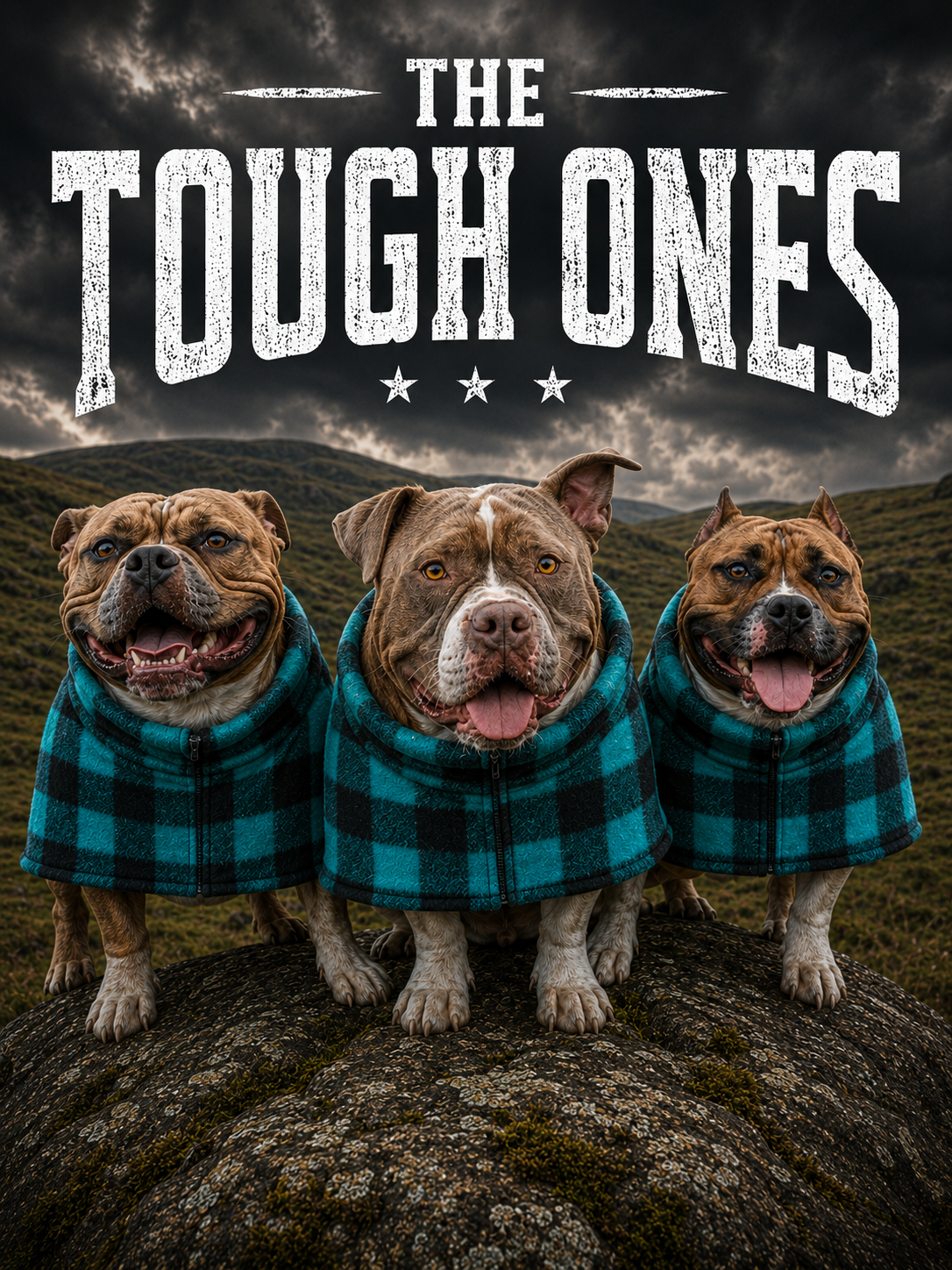 Teal Check Fleece Dog Coat – Heavy Winter Coat | The Tough Ones™