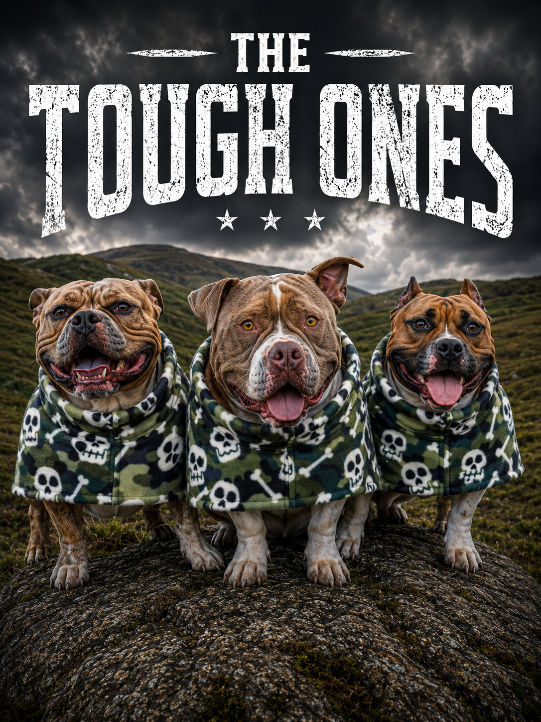 Green Camo Skulls Fleece Dog Coat – Heavy Winter Coat | The Tough Ones™