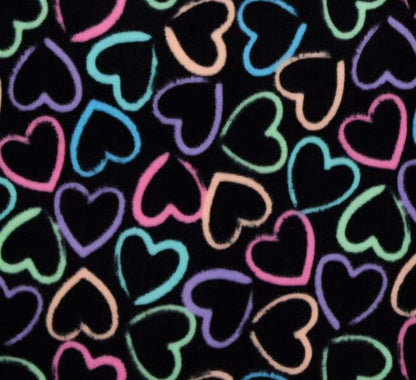 Colourful Hearts Fleece Dog Coat – Heavy Winter Coat | The Tough Ones™