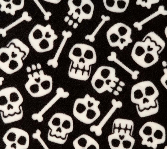 Black & White Skulls Fleece Dog Coat – Heavy Winter Coat | The Tough Ones™