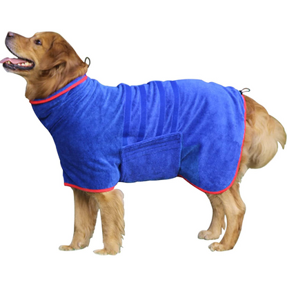 Dog Drying Towel Robe Microfibre Absorbent with Adjustable Strap