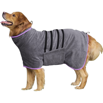Dog Drying Towel Robe Microfibre Absorbent with Adjustable Strap