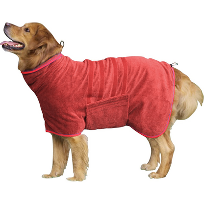 Dog Drying Towel Robe Microfibre Absorbent with Adjustable Strap
