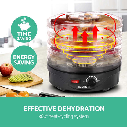 Devanti 5 Trays Food Dehydrator Fruit Dehydrator
