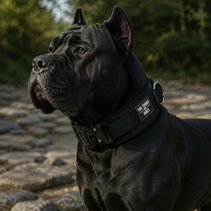 The Tough Ones 7cm Extra-Wide Padded Tactical Dog Collar – Black