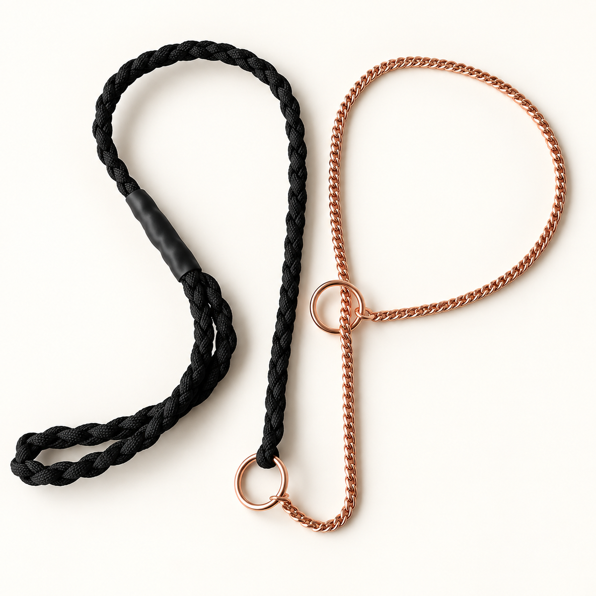 Black 4-Braid Rose Gold Snake Chain Show Lead | The Tough Ones™
