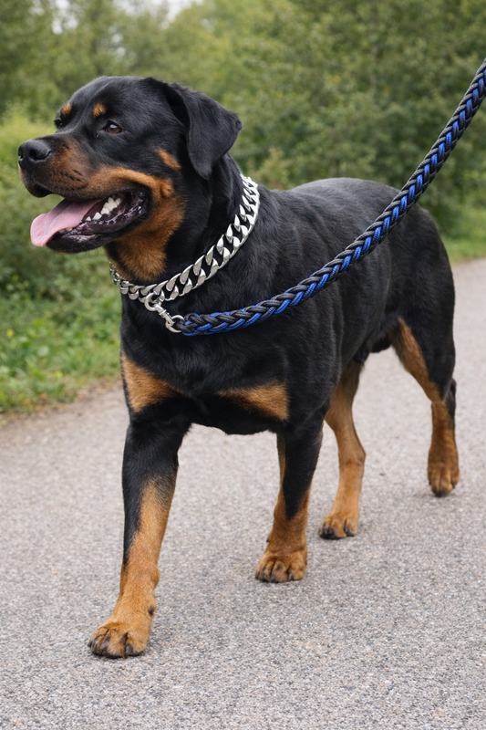 Rope Leash Black & Blue 125cm / 2cm