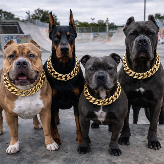 Gold Stainless Steel 32mm Cuban Link Chain 75cm