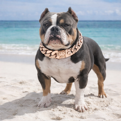 Rose Gold Stainless Steel 32mm Cuban Link Chain 55cm