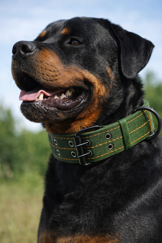 Green / Orange Stitch Tactical Collar 55-79cm