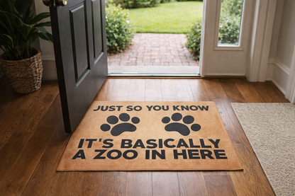 “Just So You Know… It’s Basically a Zoo in Here” Welcome Mat
