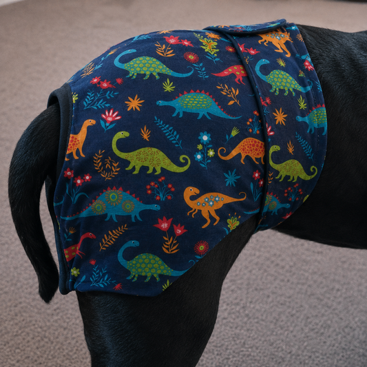 Dinosaurs “Bitches Britches” – Female Dog Season Pants for Large & Powerful Breeds