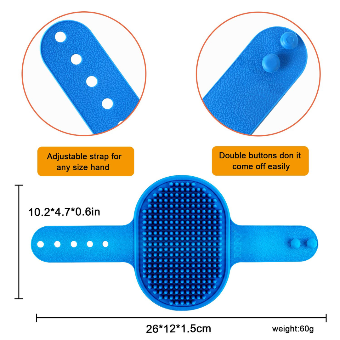Pet Bath Grooming Brush, Adjustable Soft Silicone Comb