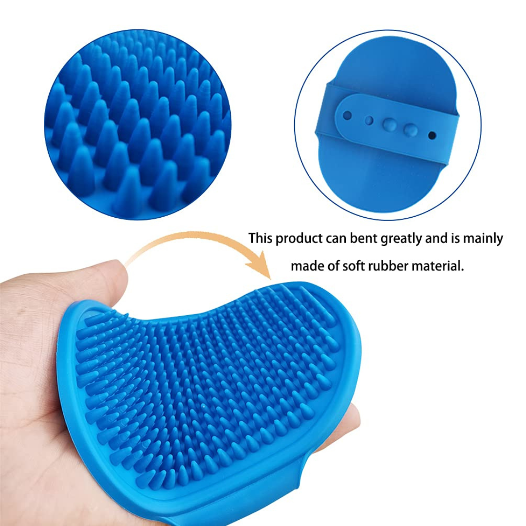 Pet Bath Grooming Brush, Adjustable Soft Silicone Comb
