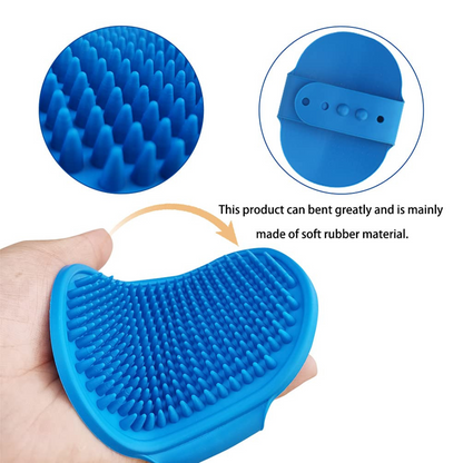 Pet Bath Grooming Brush, Adjustable Soft Silicone Comb