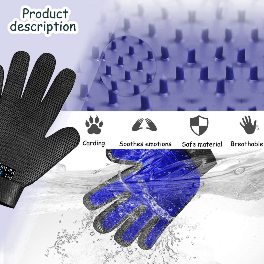 Pet Grooming Gentle Deshedding Brush Glove
