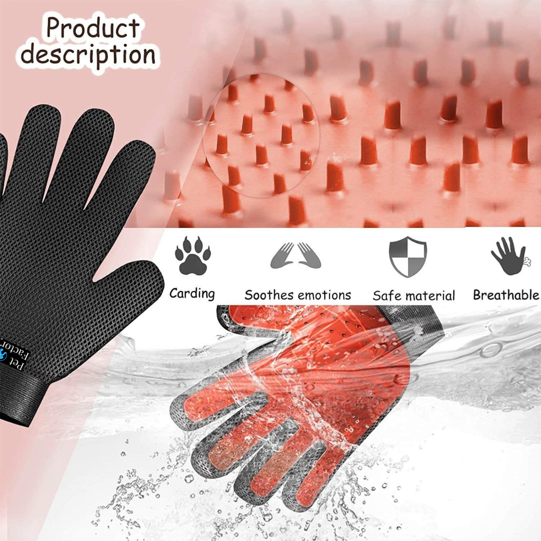 Pet Grooming Gentle Deshedding Brush Glove