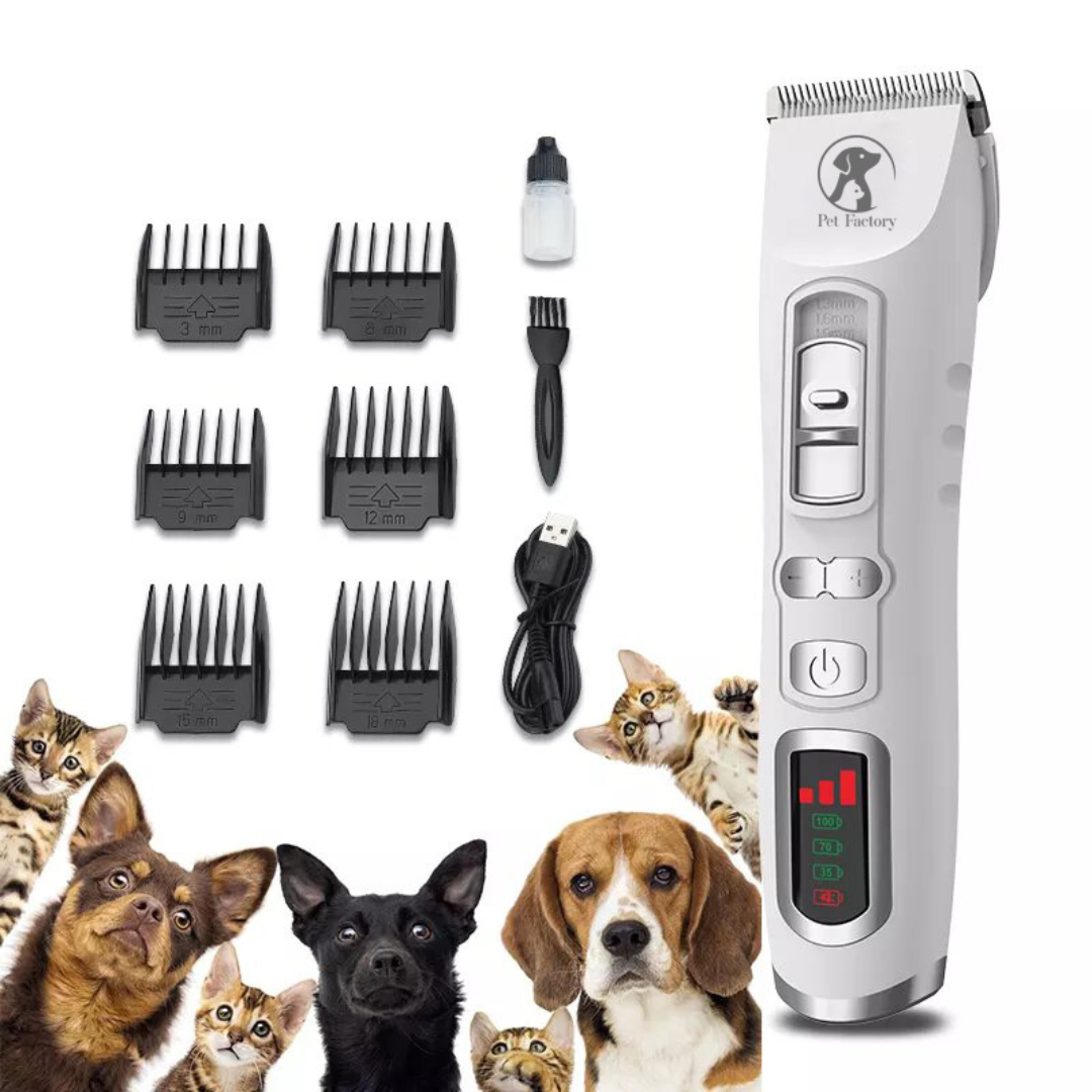Pet Grooming Kit, Upgraded Rechargeable Cordless Electric Quiet Hair Clipper Set