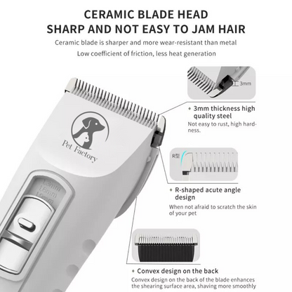 Pet Grooming Kit, Upgraded Rechargeable Cordless Electric Quiet Hair Clipper Set