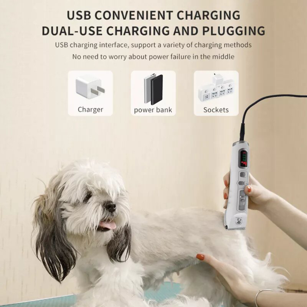 Pet Grooming Kit, Upgraded Rechargeable Cordless Electric Quiet Hair Clipper Set