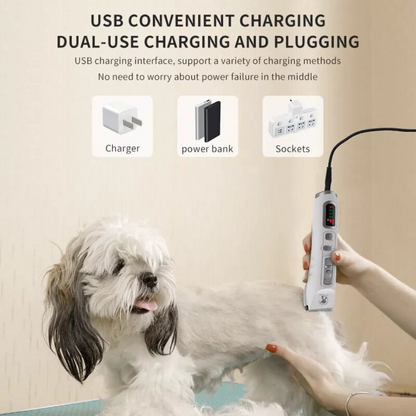 Pet Grooming Kit, Upgraded Rechargeable Cordless Electric Quiet Hair Clipper Set