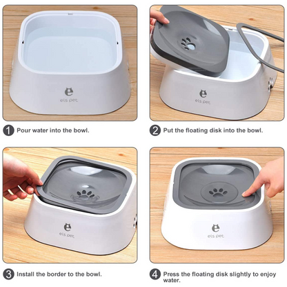 Pet Water Bowl No-Spill Carried Floating Slow Water Feeder