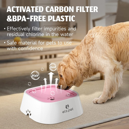 Pet Water Bowl No-Spill Carried Floating Slow Water Feeder