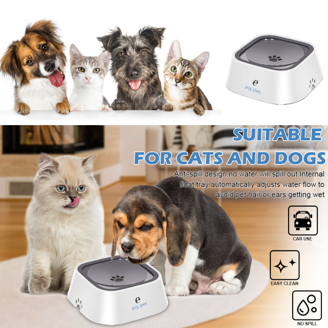 Pet Water Bowl No-Spill Carried Floating Slow Water Feeder
