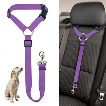Vehicle Belt & Adjustable Nylon Leash for Dogs (7 colors available)