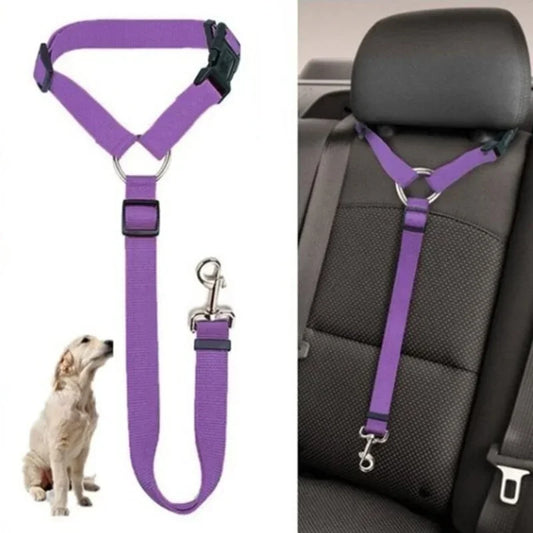 Vehicle Belt & Adjustable Nylon Leash for Dogs (7 colors available)