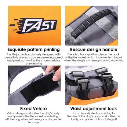 Reflective Dog Life Jacket – Adjustable Summer Swimming Vest